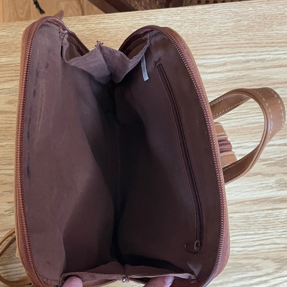 Tan Leather Backpack - Women’s Everyday Backpack Purse - Picture 4 of 8